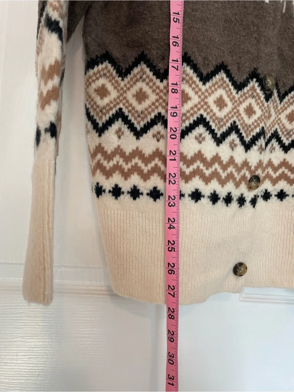 J. Crew Fair Isle Merino Blend Cardigan Sweater